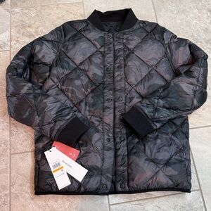 Calvin Klein Reversible Camo and Black Quilted Puffer Jacket
